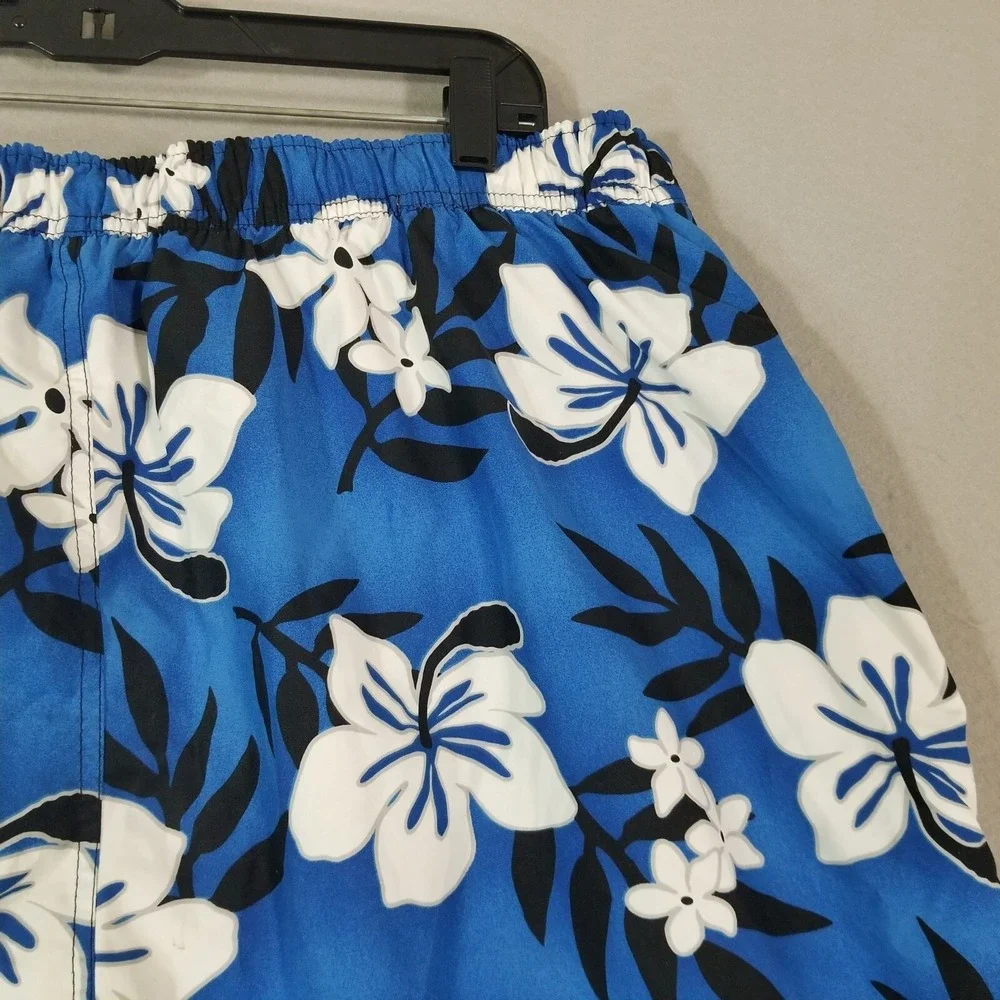 Sonoma swim shorts men's XL extra large blue floral pockets
